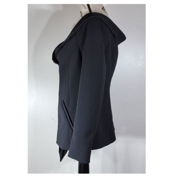 Trouvé Off-Shoulder Asymmetric Zip Jacket, Black, Womens Size Large - Picture 3 of 9